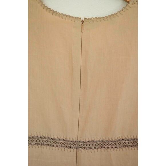 Max Mara Linen Crochet Detail Sheath Maxi Dress Size 8 - Picture 7 of 8